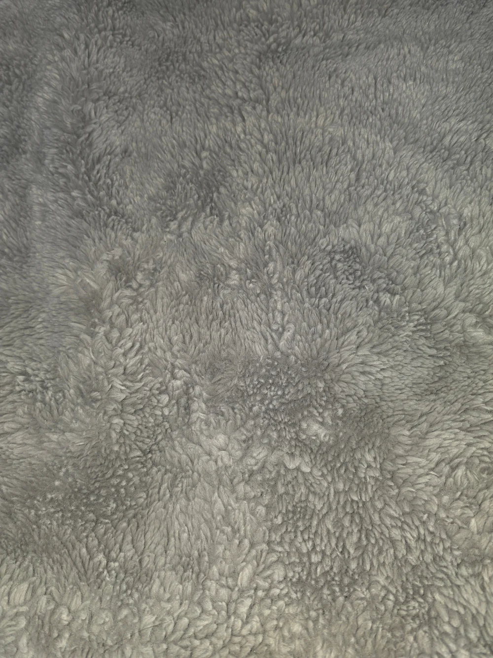 Tahari Light Gray Plush Faux Fur Throw
